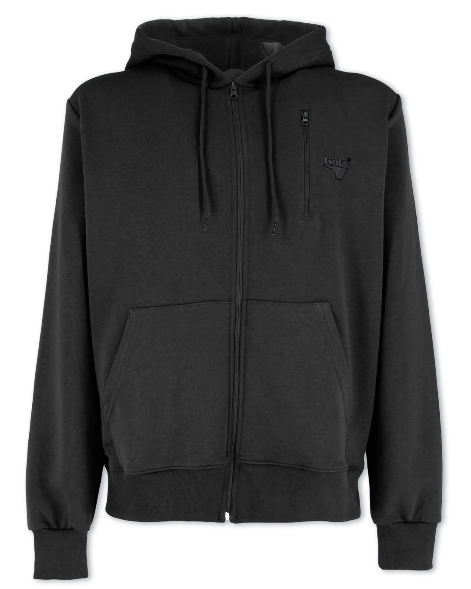 GOLA - FELPA NERA DA UOMO CON ZIP E CAPPUCCIO