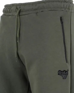 GOLA - PANTALONE FELPA VERDE MILITARE DA UOMO ZIP RIGATA