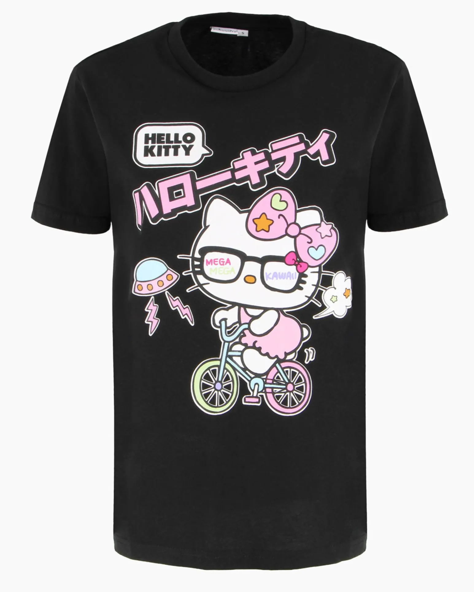 HELLO KITTY - Tshirt manica corta nera in cotone da donna