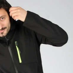 JACKET C/CAPP.SOFTSHELL UOMO BLK-YEL