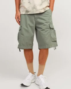 JACK&JONES - Bermuda cargo verdi 5 tasche