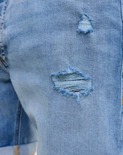 JACK&JONES - Bermuda di jeans Rick original blue denim chiaro