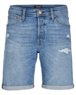 JACK&JONES - Bermuda di jeans Rick original blue denim chiaro