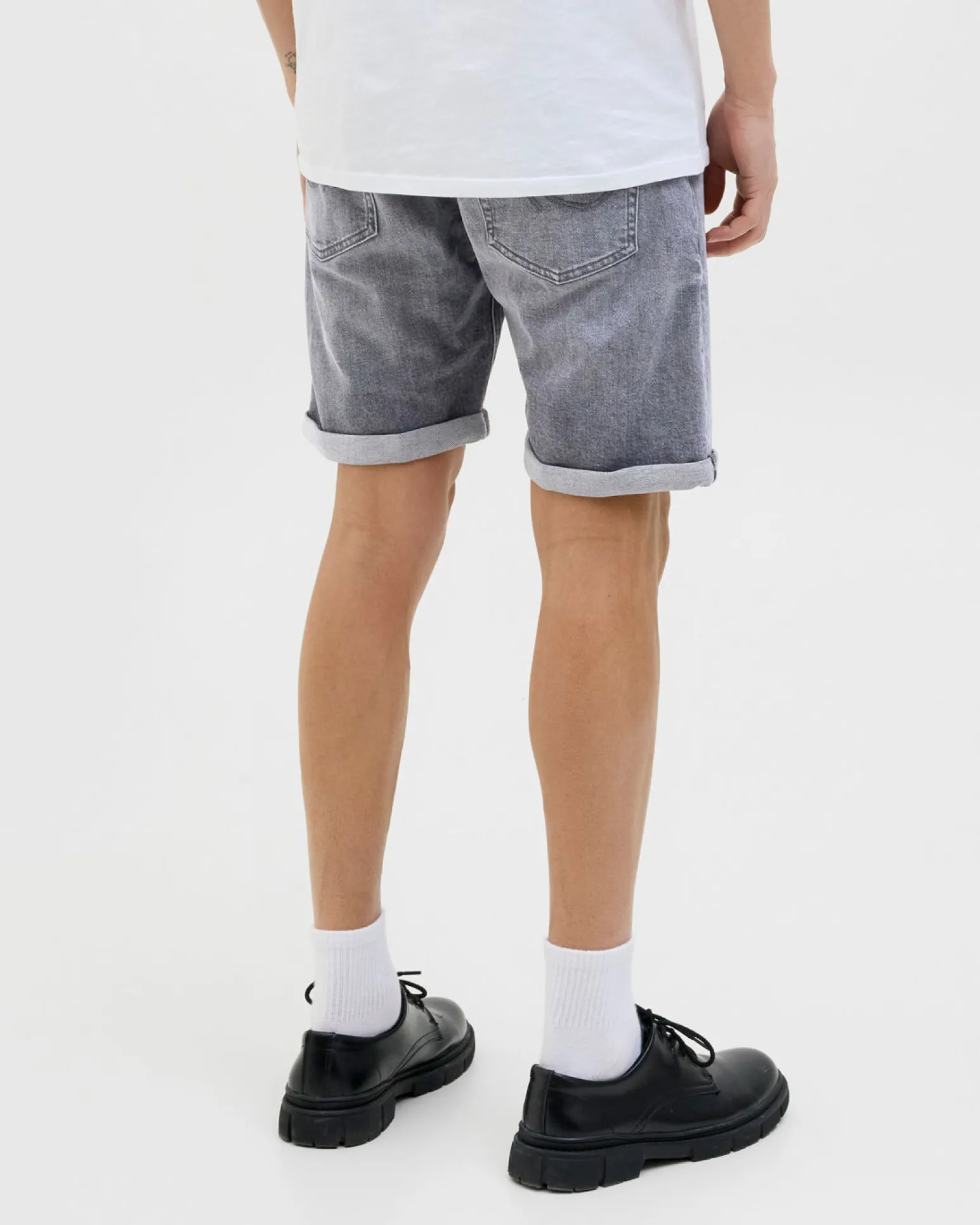 JACK&JONES - Bermuda di jeans Rick original grigio denim