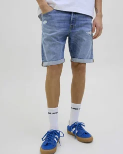 JACK&JONES - Bermuda di jeans Rick original blue denim