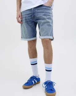 JACK&JONES - Bermuda di jeans Rick in blue denim