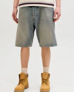 JACK & JONES - BERMUDA IN JEANS BAGGY ALEX BLUE DENIM DA UOMO