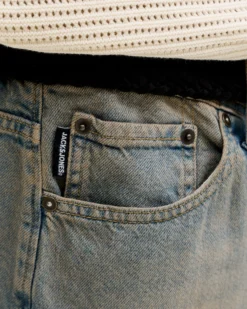 JACK & JONES - BERMUDA IN JEANS BAGGY ALEX BLUE DENIM DA UOMO