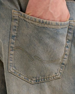 JACK & JONES - BERMUDA IN JEANS BAGGY ALEX BLUE DENIM DA UOMO