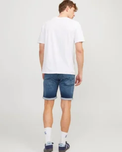 JACK&JONES - Bermuda in jeans scuro 5 tasche