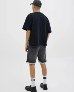 JACK&JONES - Bermuda jeans Rick black denim