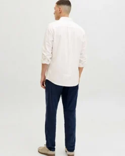 JACK & JONES -CAMICIA MANICA LUNGA BIANCA DA UOMO