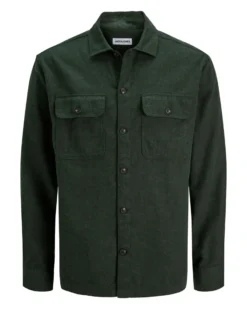 JACK&JONES - GIACCA CAMICIA VERDE DA UOMO IN FLANELLA