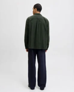JACK&JONES - GIACCA CAMICIA VERDE DA UOMO IN FLANELLA