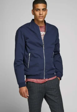 JACK & JONES - GIUBBINO BOMBER BLU DA UOMO
