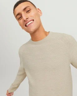 JACK&JONES - MAGLIA PULLOVER BIANCA DA UOMO
