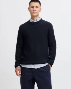 JACK&JONES - MAGLIONE GIROCOLLO BLU DA UOMO