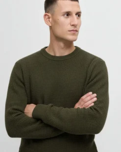 JACK&JONES - MAGLIONE GIROCOLLO VERDE DA UOMO