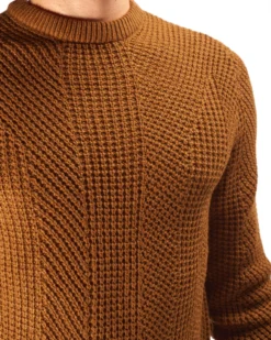 JACK&JONES - MAGLIONE UOMO MARRONE A GIROCOLLO