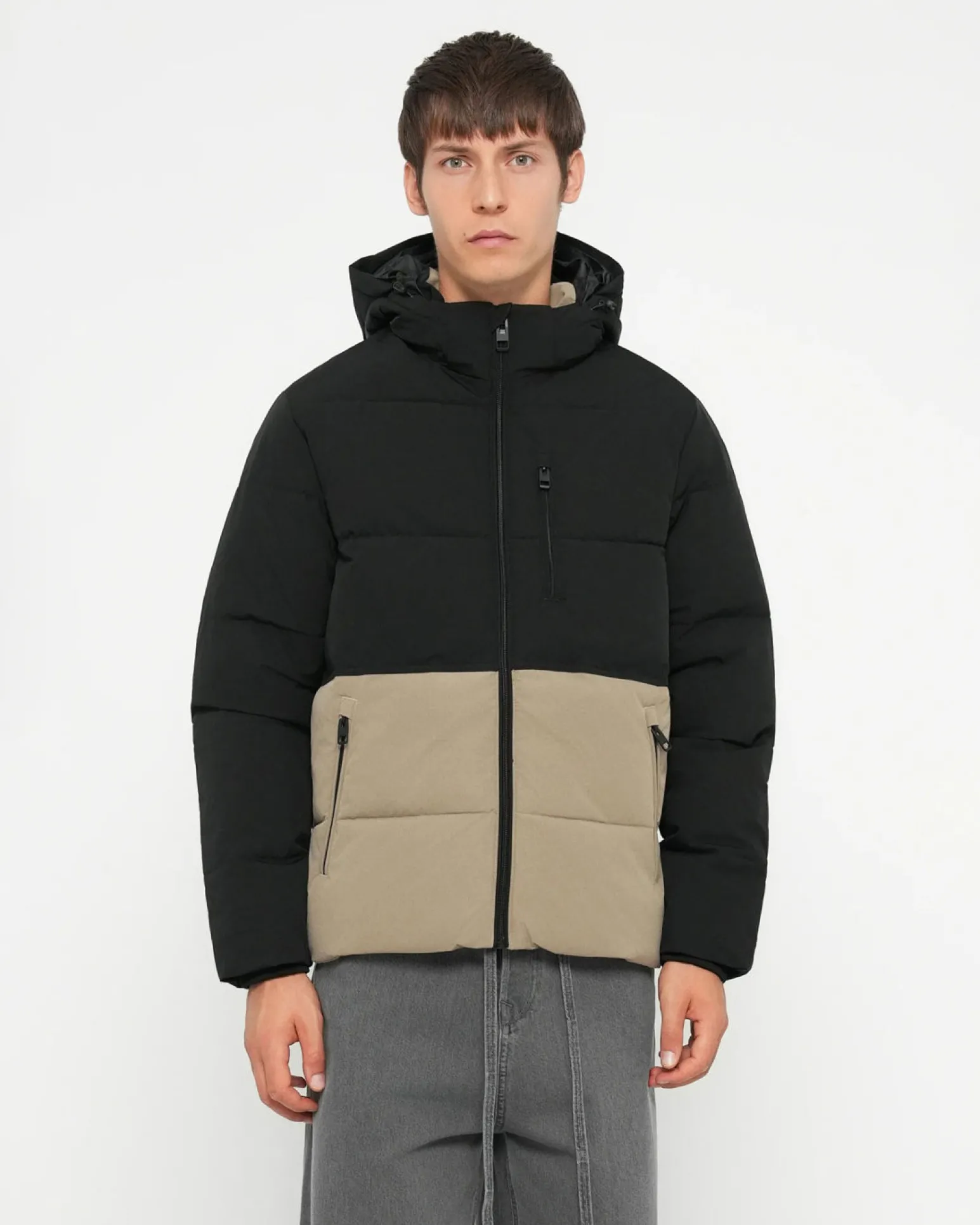 JACK & JONES - PIUMINO VERDE DA UOMO IDROREPELLENTE CON CAPPUCCIO