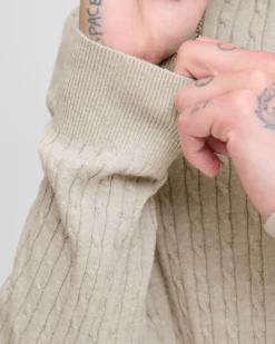 JACK&JONES - PULLOVER GIROCOLLO BEIGE DA UOMO CON CON TRECCINA