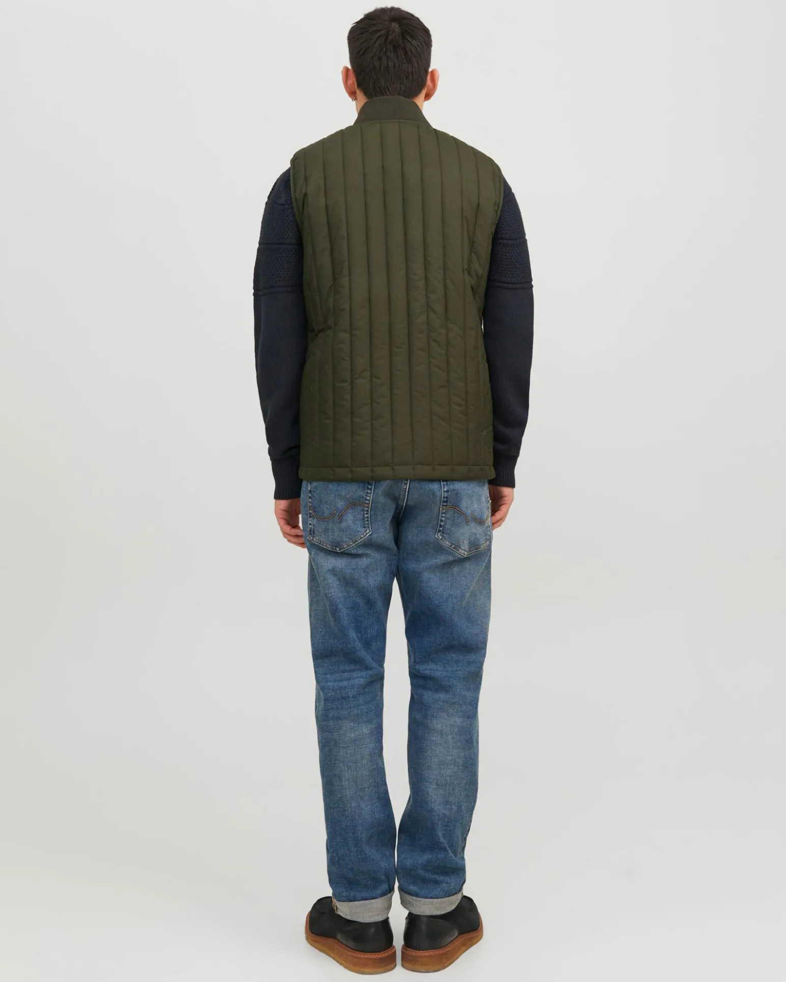 JACK&JONES - SMANICATO TRAPUNTATO VERDE MILITARE DA UOMO