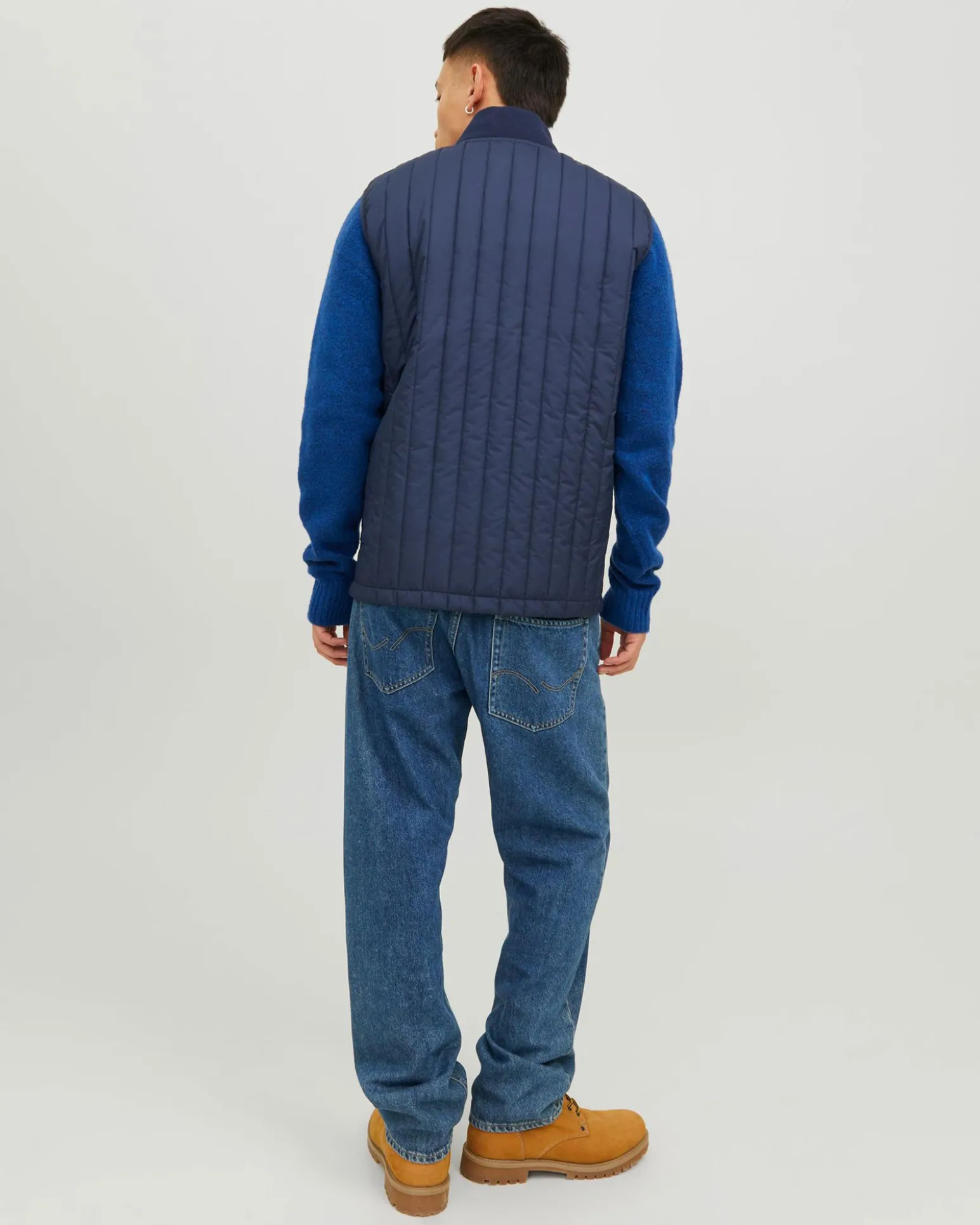 JACK&JONES - SMANICATO TRAPUNTATO BLU DA UOMO