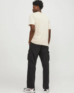 JACK&JONES T-SHIRT BEIGE DA UOMO IN COTONE