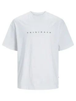 JACK&JONES  T-SHIRT BIANCA DA UOMO  OVERSIZE