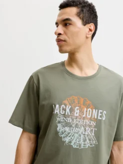 JACK&JONES - Tshirt manica corta gradient verde con stampa