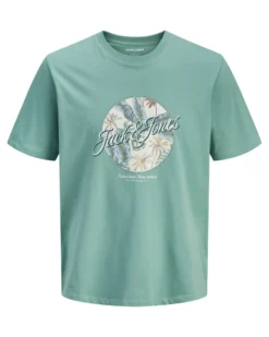 JACK&JONES - Tshirt manica corta honolulu verde salvia con stampa