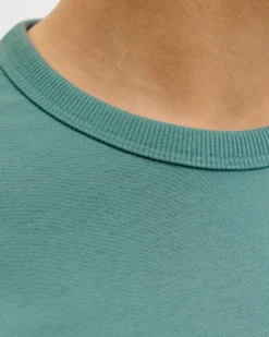 JACK&JONES - Tshirt manica corta college verde salvia con logo