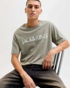 JACK & JONES - TSHIRT MANICA CORTA TAUPE DA UOMO