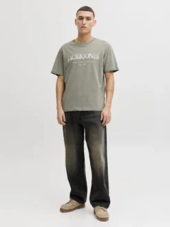 JACK & JONES - TSHIRT MANICA CORTA TAUPE DA UOMO