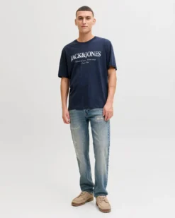 JACK & JONES - TSHIRT MANICA CORTA BLU DA UOMO