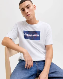 JACK & JONES - TSHIRT MANICA CORTA BIANCA DA UOMO