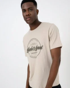 JACK&JONES - Tshirt manica corta college nera con logo