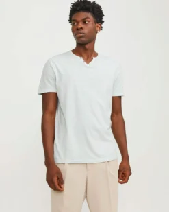 JACK&JONES T-SHIRT UOMO VERDE CHIARO IN COTONE