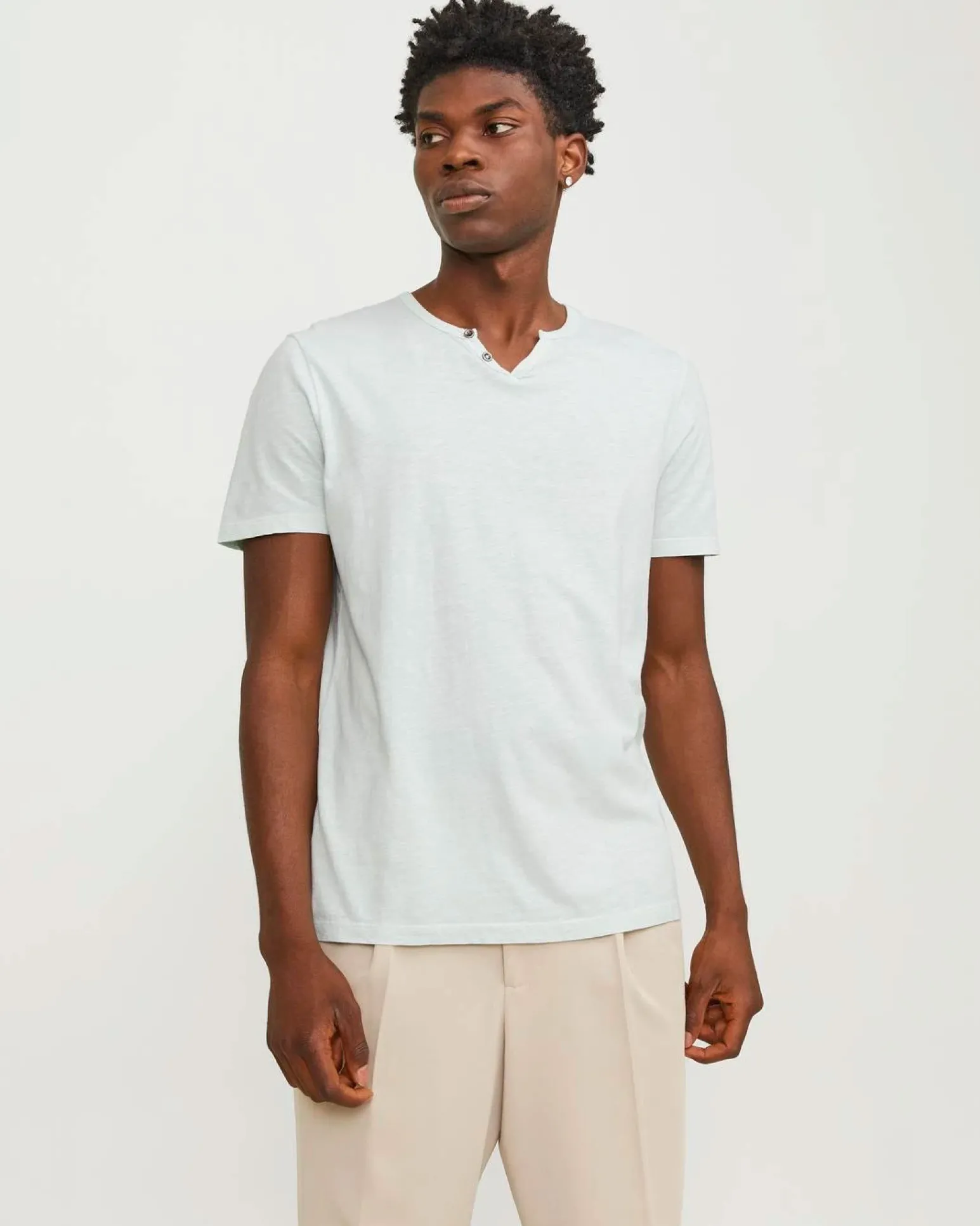 JACK&JONES T-SHIRT UOMO VERDE CHIARO IN COTONE