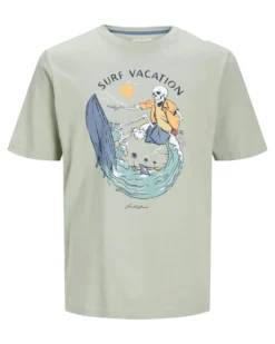 JACK&JONES - T-shirt verde con stampa a maniche corte