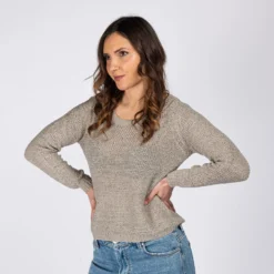 JACQUELINE de YONG - MAGLIA DONNA PULLOVER DI FILO GRIGIA