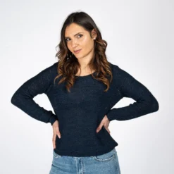 JACQUELINE de YONG - MAGLIA DONNA PULLOVER DI FILO BLU