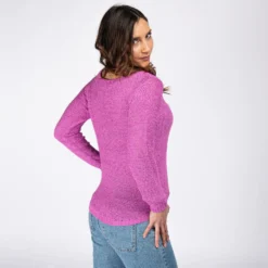 JACQUELINE de YONG - MAGLIA DONNA PULLOVER DI FILO FUXIA