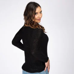 JACQUELINE de YONG - MAGLIA DONNA PULLOVER DI FILO NERA