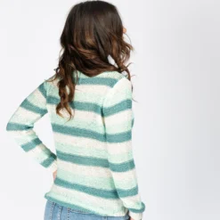 JACQUELINE de YONG - MAGLIA PULLOVER DI FILO A RIGHE MENTA