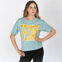 JACQUELINE de YONG - T-SHIRT MANICA CORTA IN COTONE CON SCRITTA TEXAS