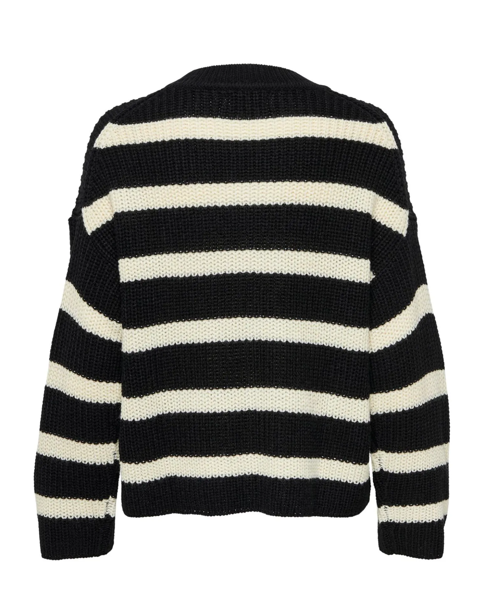 JACQUELINE - MAGLIA PULLOVER A RIGHE BEIGE E BIANCO