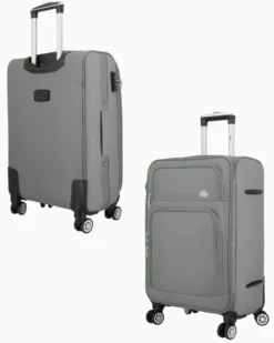 JAGUAR - TROLLEY GRIGIO IN TESSUTO CON DOPPIA TASCA FRONTALE, COMBINAZIONE TSA E 4 RUOTE