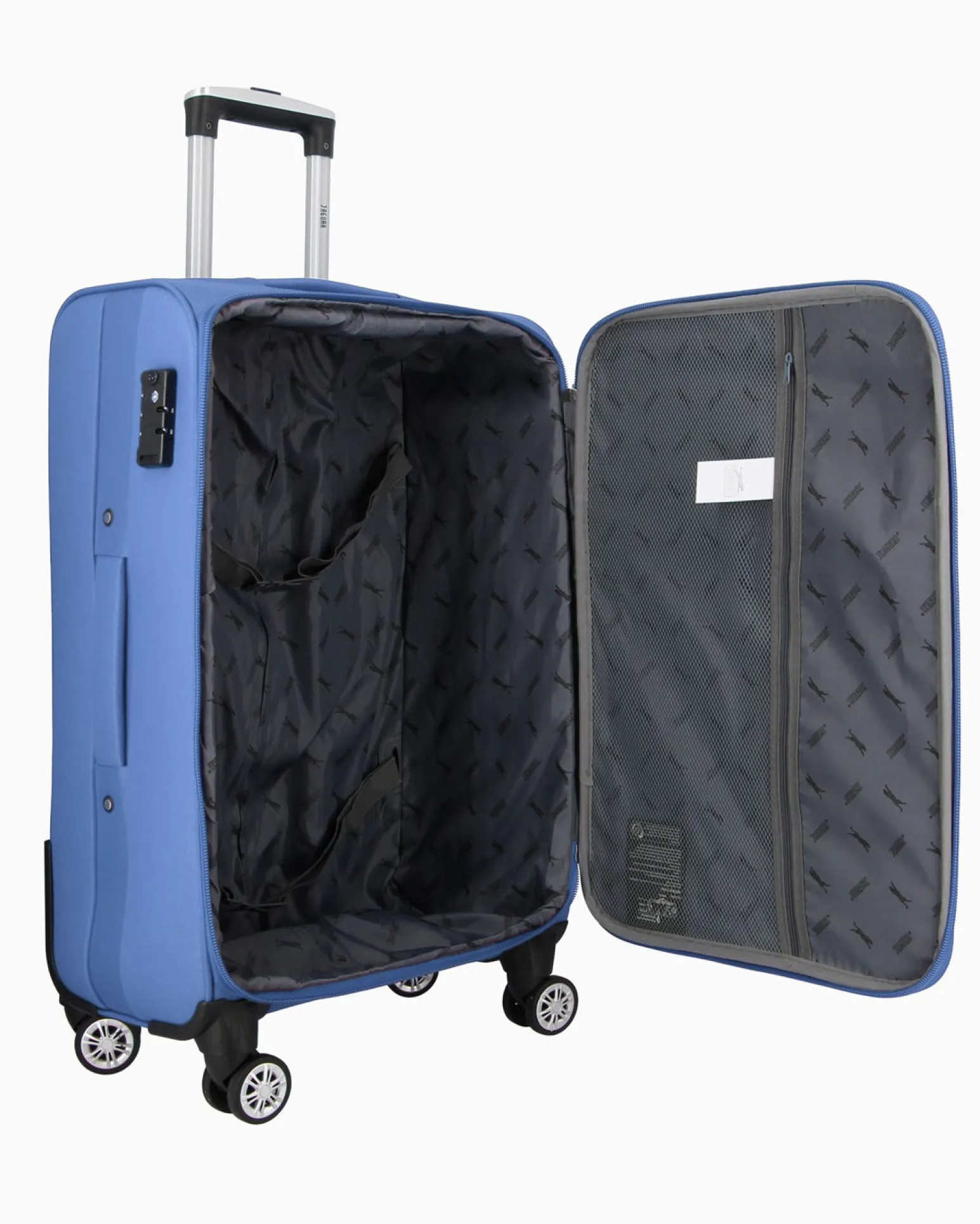 JAGUAR - TROLLEY JEANS IN TESSUTO CON DOPPIA TASCA FRONTALE, COMBINAZIONE TSA E 4 RUOTE
