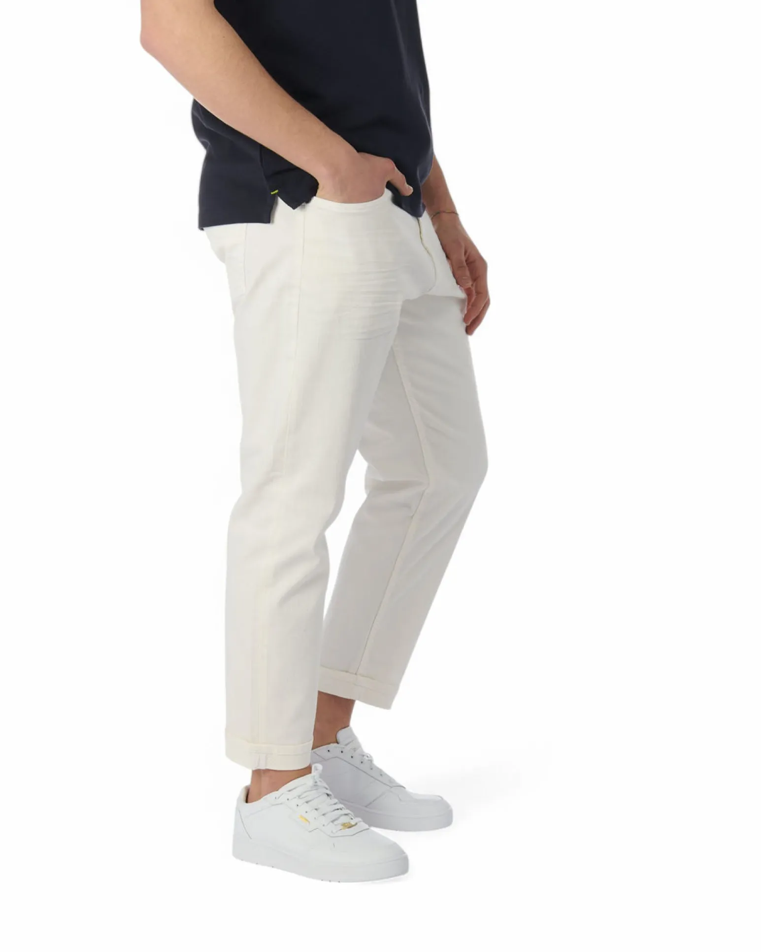 JEANS 5 TASCHE RELAX BIANCO